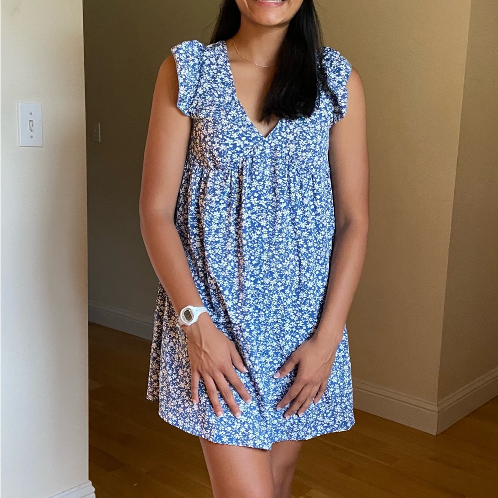 Blue flowy dress